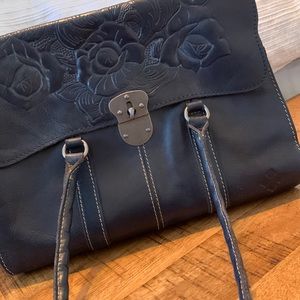 Patricia Nash blue leather shoulder bag